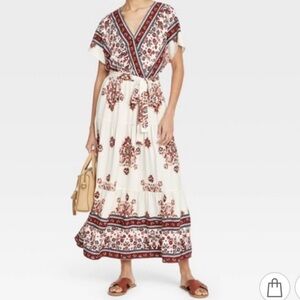 Knox Rose Floral Maxi Dress - Red and Cream
